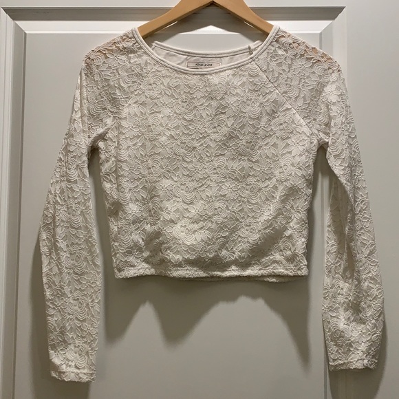 Adam Levine Lace Sleeve Crop Top - Picture 2 of 6